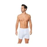 Erkek 6'lı Paket Penye Arjantin Paçalı Boxer Beyaz