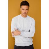 ERKEK A.GRİ MODERNFIT / EKSTRA DAR KALIP BİSİKLET YAKA SWEATSHİRT