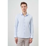 Erkek A. MAVİ Basic Düz Desen İtalyan Yaka Slim Fit Gömlek