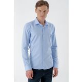 Erkek A. MAVİ Parma Armür Şamre Desenli Slim Fit Gömlek