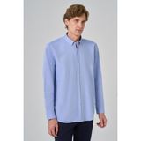 Erkek A. Mavi Regular Fit Düğmeli Yaka Gömlek - 3XL - Buz Mavisi