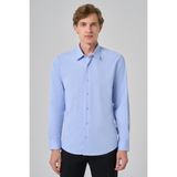 Erkek A. Mavi Slim Fit Sert Yaka Gömlek - Buz Mavisi