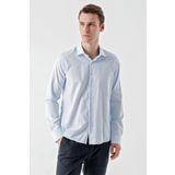 Erkek A. MAVİ Trend Baskılı Desenli İtalyan Yaka Slim Fit Gömlek
