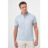 Erkek A. MAVİ Trend Merserize Jakar Desen Düğmeli Yaka Dynamic Fit T-Shirt
