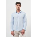 Erkek A. MAVİ Trend Slim Fit İtalyan Yaka Gömlek