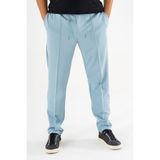 Erkek Açık Mavi Çımalı Rahat Spor Pantolon Duble Paça Jogger Eşofman Altı