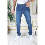 Erkek Açık Mavi Renk Regular Fit Rahat Kesim Esnek Likralı Denim Jeans Şık Kot Pantolon - 33