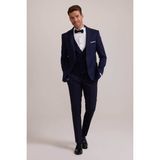 Erkek Açık Mavi Slim Fit Yelekli Şal Yaka Damatlık - 60 / 6 - 6 Drop