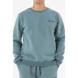 Erkek Açık Mavi Sweatshirt Bisiklet Yaka Rahat Kalıp 3 iplik Şardonlu Nakışlı