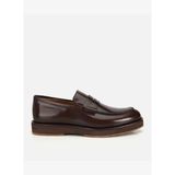 Erkek Açma Deri Kahverengi Kalın Tabanlı Klasik Loafer 02AYH320030A480