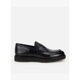 Erkek Açma Deri Siyah Kalın Tabanlı Klasik Loafer 02AYH320030A100
