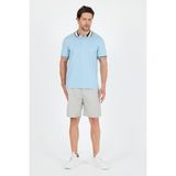Erkek Amerikan Stil Polo Yaka T-Shirt Rahat Kesim, Yazlık Spor Tişört 5030 - Mavi