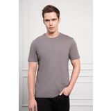 Erkek Antrasit Basic Bisiklet Yaka Dynamic Fit Pamuk T-Shirt