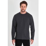 Erkek Antrasit Çift Bisiklet Yaka Standart Rahat Kesim Sweatshirt