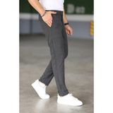 Erkek Antrasit Italyan Kesim Slim Fit Kaliteli Esnek Likralı Bilek Boy Kumaş Pantolon - 31