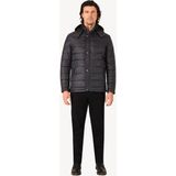 Erkek Antrasit Regular Fit Kapüşonlu Desenli Kaban - 4XL