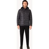 Erkek Antrasit Regular Fit Kapüşonlu Desenli Kaban - XL