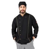 Erkek Aşçı Ceket 01 - Siyah-Sarı Biye