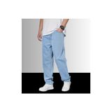 Erkek Asit Yıkama Buz Mavi Bol Paça Jean Kot Baggy Pantolon - 30