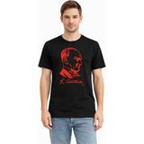 Erkek Atatürk Baskılı Tişört Kısa Kollu Bisiklet Yaka T-Shirt - Siyah - XL