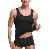 Erkek Atlet Korse Bel Göğüs Göbek Jinekomasti Toparlayıcı Sıkılaştırıcı Dik Duruşa cı Korse Atlet - Siyah - 2XL