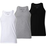 Erkek Atlet Premium 3'lü Kutu Penye Süprem %100 Pamuk - 2XL - Siyah - Beyaz - Gri