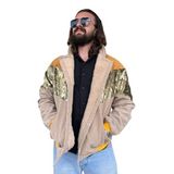 Erkek Aztek Unisex Retro Bomber Oversize Desenli Vintage Ceket Spv4 Tek Beden