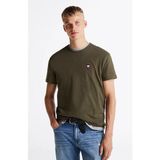 Erkek Badge Crew T-Shirt - Yeşil - XL