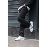 Erkek Baggy Bol Kesim Pantolon Yıkamalı Şık ve Modern - Gri - 38
