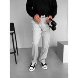 Erkek Baggy Fit Beli Lastikli Rahat Pantolon Gri