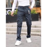 Erkek Baggy Fit Casual Jean Non-Denim Kargo Cepli Pantolon - 32 - Antrasit