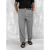 Erkek Baggy Fit Kumaş Pantolon Antrasit