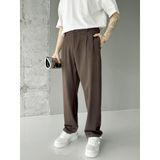 Erkek Baggy Fit Kumaş Pantolon Kahve