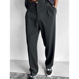 Erkek Baggy Fit Kumaş Pantolon Siyah