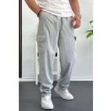 Erkek Baggy Kalıp Kargo Cepli Pantolon Gri Edw131