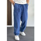 Erkek Baggy Kalıp Pantolon Mavi Edw130