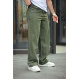 Erkek Baggy Salaş Bol ve Rahat Kalıp Pantolon - Haki - 0 - 34