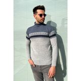 Erkek Balıkçı Yaka Kazak 125 - İndigo - S - M