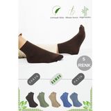 Erkek Bambu Patik Duz Desen (5 Cift) Dikissiz Corap