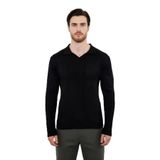 Erkek Basic Fitted Polo Yaka Uzun Kollu İnce Triko Kazak Casual Tarzı Tamamlayan Şıklık Kaliteli -Siyah-L