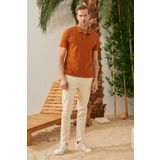 Erkek Basic Polo Yaka Tişört (Regular Fit) Taba