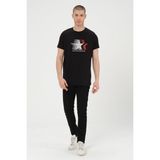 Erkek Basic T-Shirt %100 Pamuk Tişört - 0 Siyah - XL