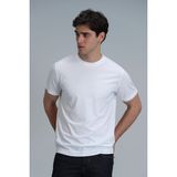 Erkek Basic T-Shirt, Erkek Sade TIŞÖRT/%100 Pamuk Regular - Beyaz