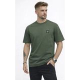 Erkek Basic Tişört Regular Fit Bisiklet Yaka Minimal Logo - Haki - 2XL