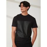 Erkek Baskılı Bisiklet Yaka T-shirt - Siyah M