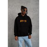 Erkek Baskılı Kapüşonlu 3 Iplik Pamuklu Hoodie Sweatshirt - Siyah - XL