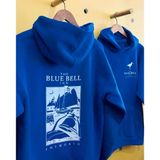 Erkek Baskılı Kapüşonlu Cepli Hoodie 3 İplik Pamuklu Sweatshirt - Saks Mavisii