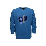 Erkek Baskılı Spor Sıfır Yaka Sweatshirt R2201 BGL-ST03191 MAVİ XL
