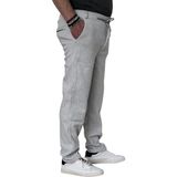 Erkek Battal Büyük Beden Bel Kemerli Kordonlu Lastikli 3 Cepli Duble Paça Pike Kumaş Spor Model Bol Rahat Kalıp Jogger Pantolon - 0-Gri - XL/42