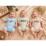 Erkek Bebek 3’lü Yazlık Tulum Seti Pamuklu Aslan Baskılı Zıbın Günlük Kullanım 0-6 Ay - Yeşil - Turkuaz - Taba - 0 -3 Ay